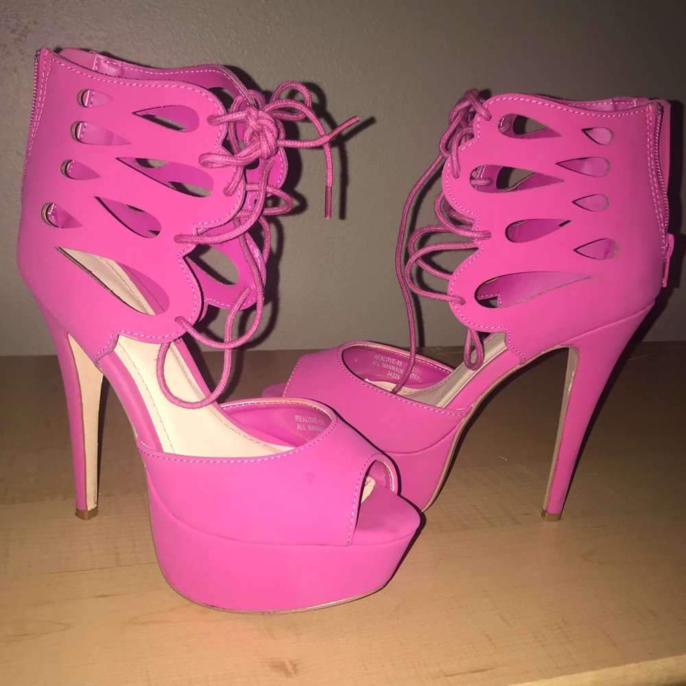 Beautiful Pink Platform Heels